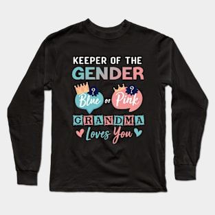 Keeper of the Gender grandma -  Gender Reveal Party Idea Long Sleeve T-Shirt